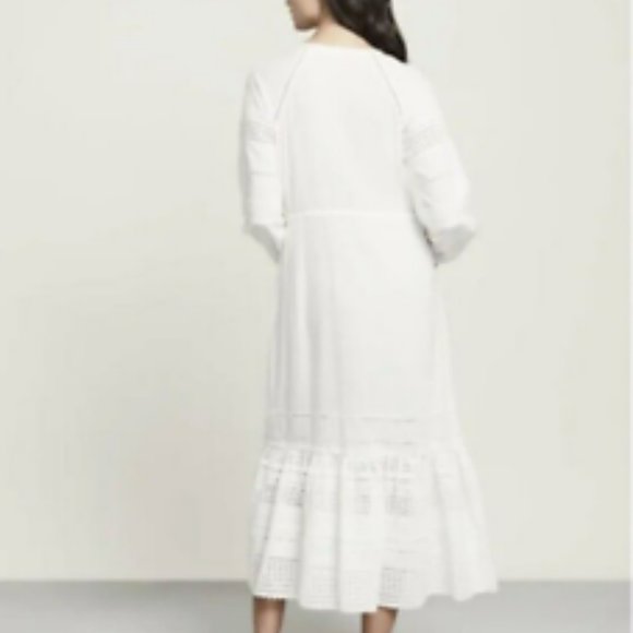 Veronica Beard XS-S Apoli Midi Dress Eyelet White Grad Wedding Bachelore… - Picture 2 of 14